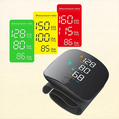 English Voice Activated Portable LED Wrist Blood Pressure Monitor