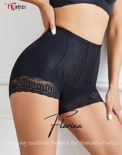 High Waist Lace Flat Belly Shorts For Women