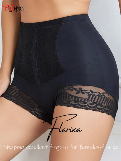 High Waist Lace Flat Belly Shorts For Women