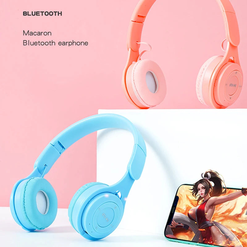 Foldable Kids Headphones - Wireless Bluetooth Over-Ear for Music & Gaming