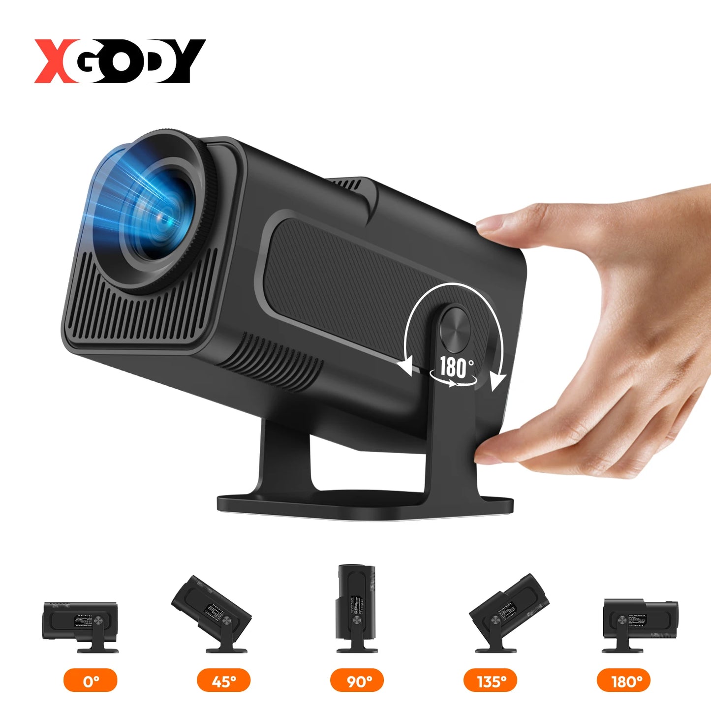 XGODY Gimbal Projector: 720P HD Smart Android Cinema