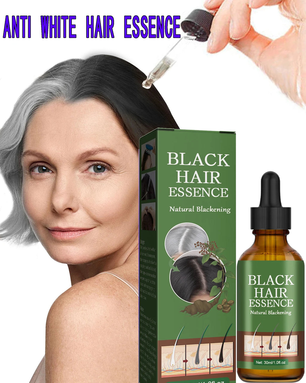 Anti Gray Hair Essence Hair Blackening Serum