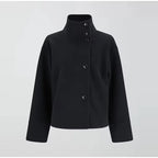 Women's Stand Collar Wool-Blend Coat