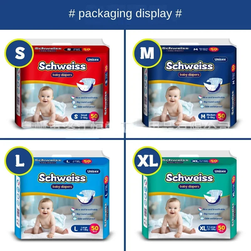 50pcs/1pack Baby Pull Up Diapers Soft Thin Breathable Super Absorbent Disposable Nappy for Newborns Wholesale Hot Sale