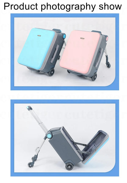 Can boarding suitcase Can sit and ride children's trolley bags lazy slip walker children's travel