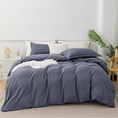 Lifeideas Linen-Style Sheet Set - 4-Piece, Silver-Grey, Easy-Care Polyester Blend