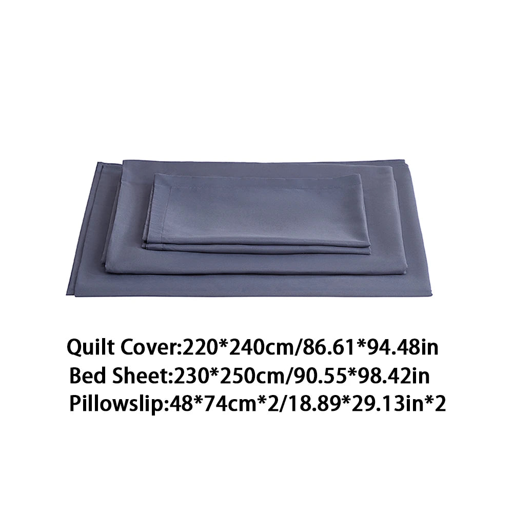 Lifeideas Linen-Style Sheet Set - 4-Piece, Silver-Grey, Easy-Care Polyester Blend