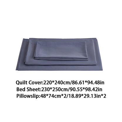 Lifeideas Linen-Style Sheet Set - 4-Piece, Silver-Grey, Easy-Care Polyester Blend