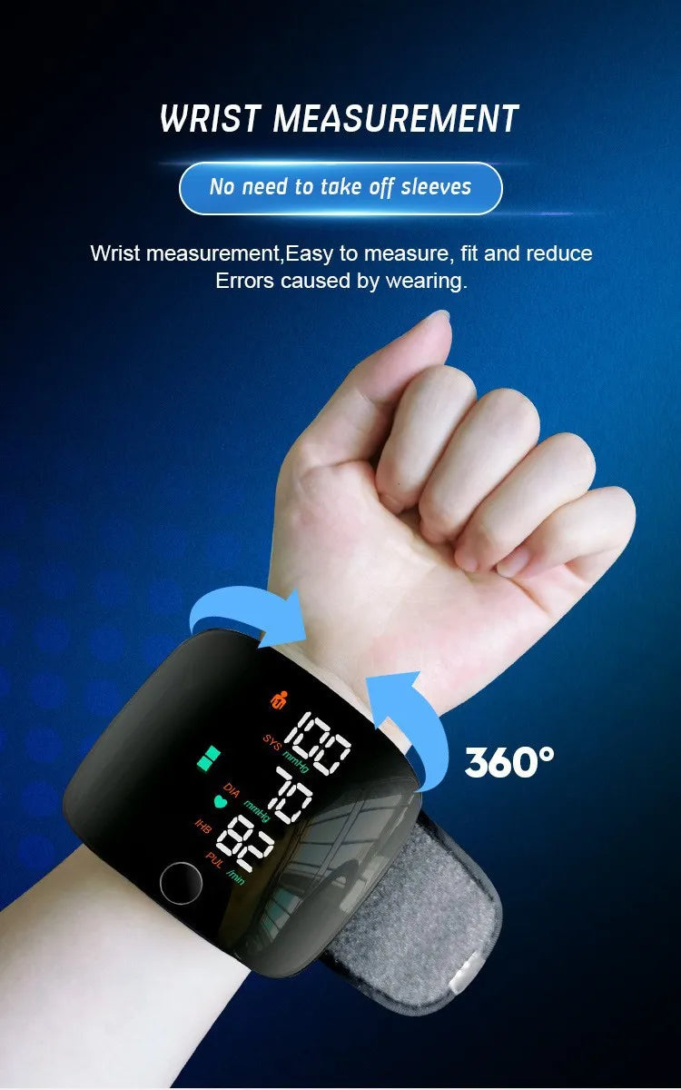 New Touch Screen LED Rechargeable Wrist Blood Pressure Monitor