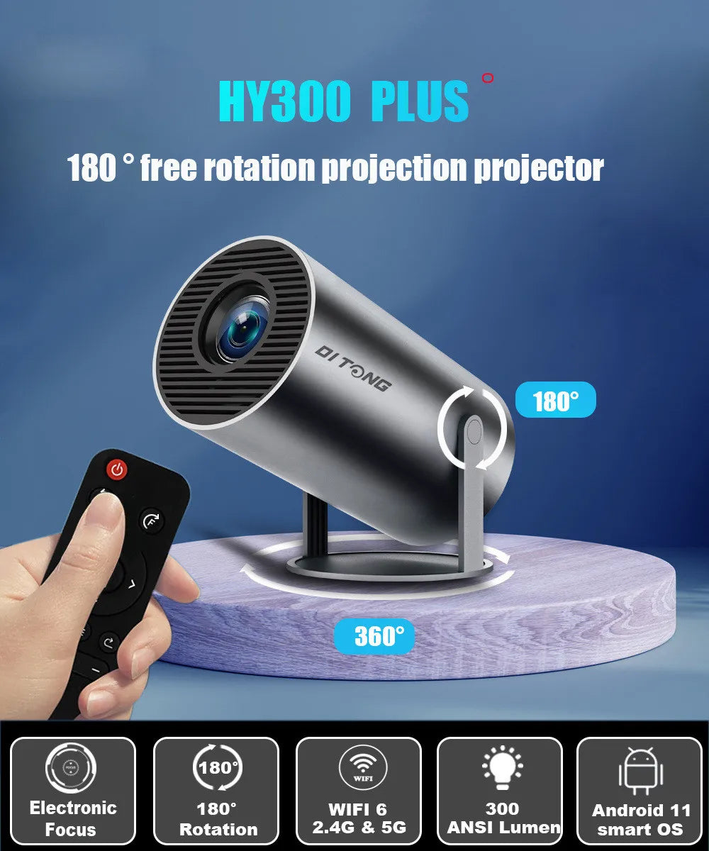DITONG HY300 Plus HD Projector portatil 4K 1280x720P Android