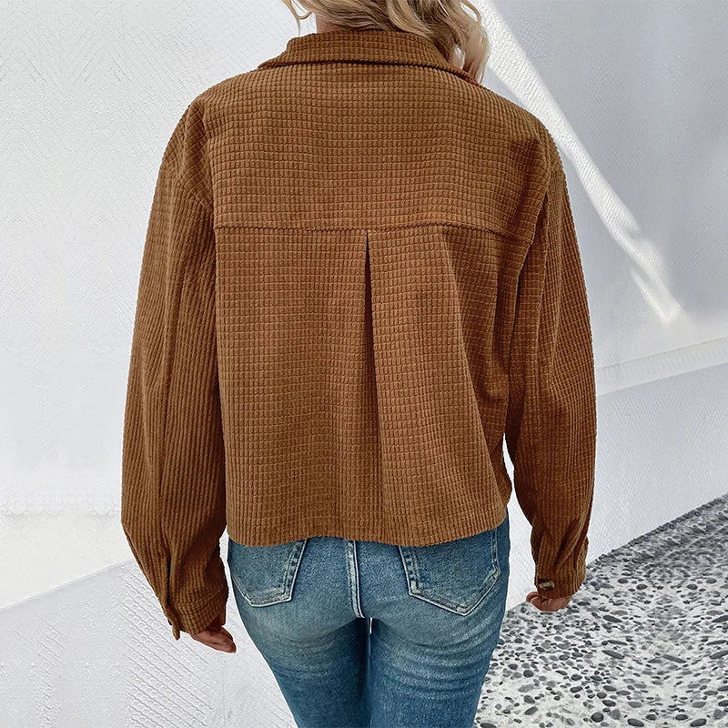 Women's Open-Front Coat | Y2K Elegant Style with Turn-Down Collar & Loose Fit