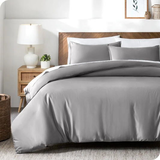 Lyocell Bamboo Bedding Set: Single Duvet Cover & Pillowcases