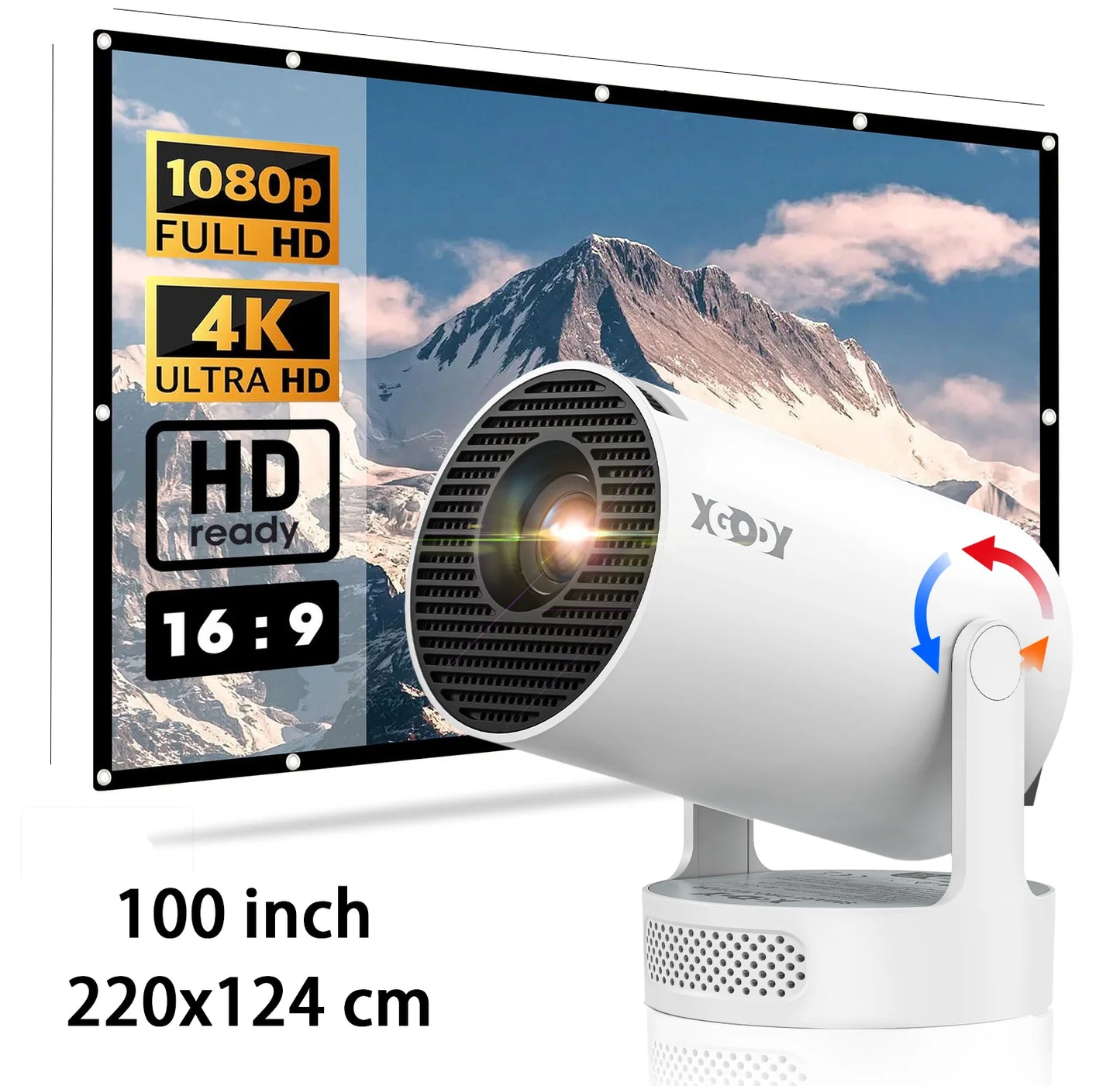XGODY 720P Smart Projector: Your Plug-and-Play Home Cinema