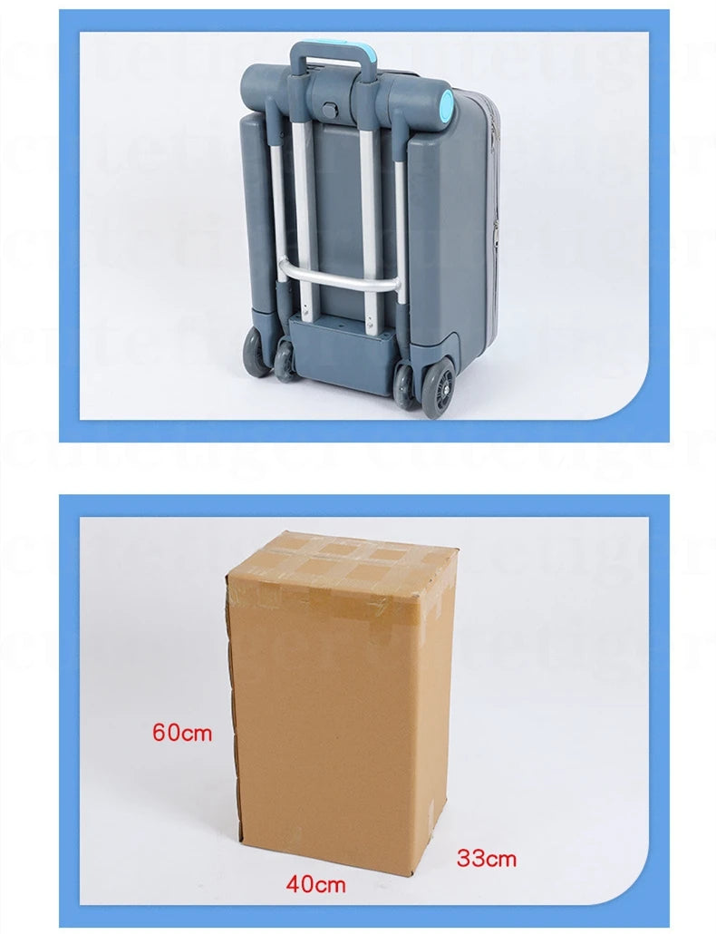 Can boarding suitcase Can sit and ride children's trolley bags lazy slip walker children's travel