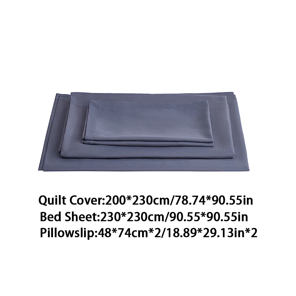 Lifeideas Linen-Style Sheet Set - 4-Piece, Silver-Grey, Easy-Care Polyester Blend