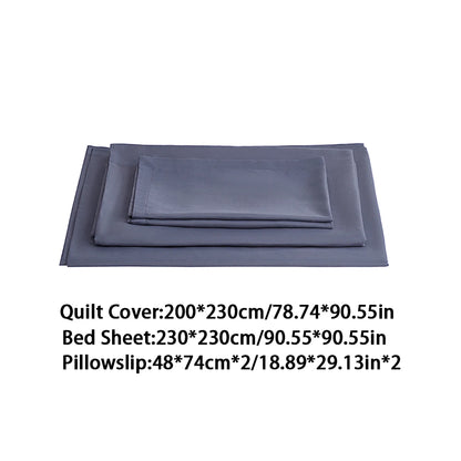 Lifeideas Linen-Style Sheet Set - 4-Piece, Silver-Grey, Easy-Care Polyester Blend