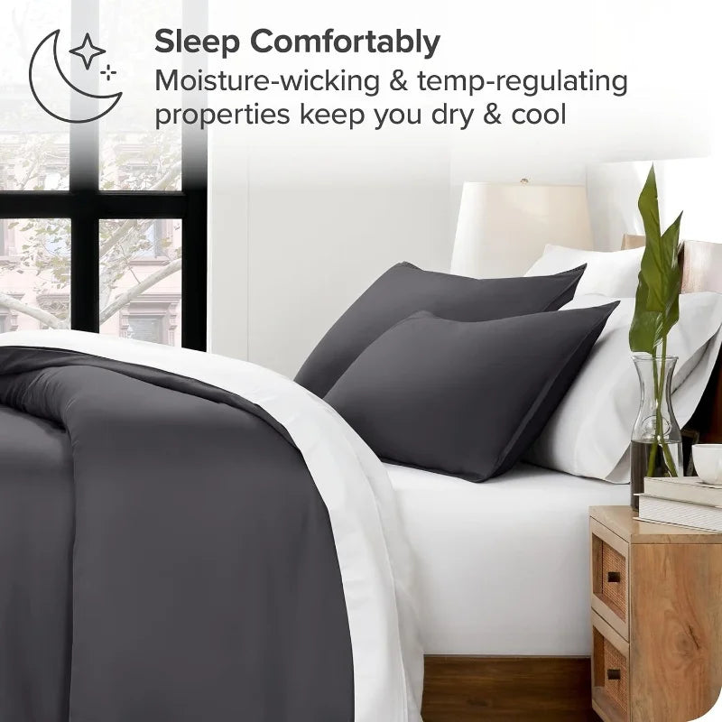 Lyocell Bamboo Bedding Set: Single Duvet Cover & Pillowcases