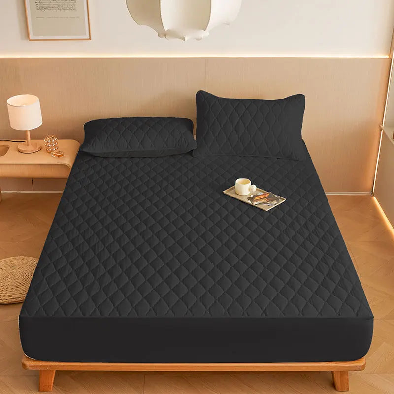 1PC Thicken Solid Color Checked Mattress Cover,Cotton-padded Breathable,Dust Proof,All SeasonsSuitable For The Bedroom,