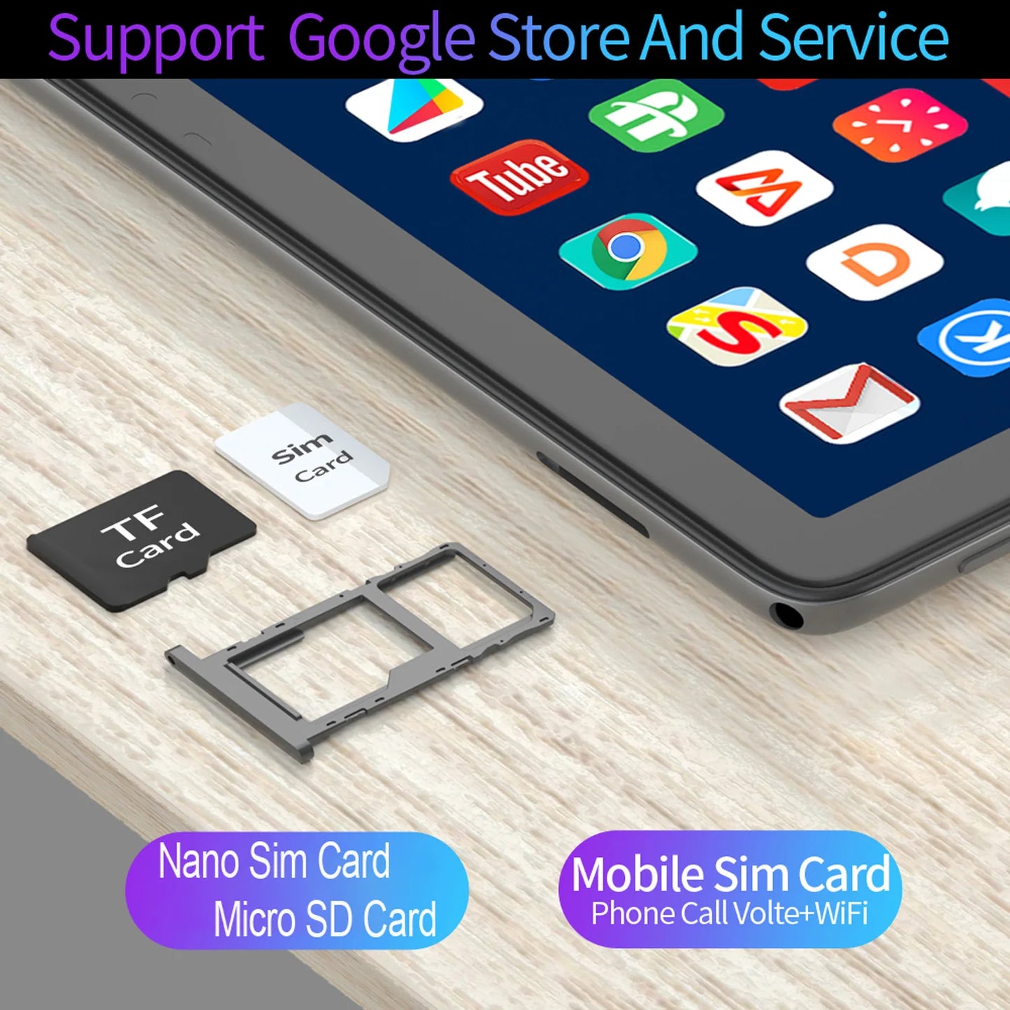 P37 Global Version 10.1 Inch Tablets Octa Core Android 11, 4GB+64GB,