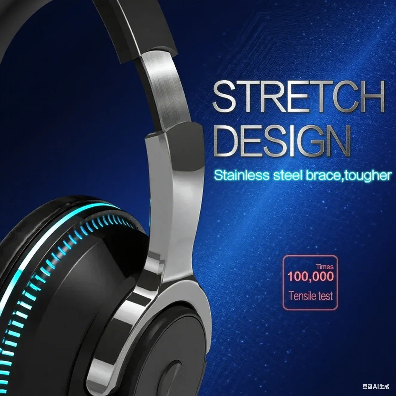 AuraWave Over-Ear Headphones - Hi-Res Audio, Bluetooth 5.3 & Wired AUX