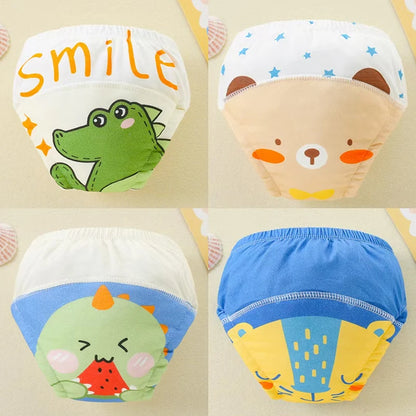 4PCS Baby Waterproof Diapers Pee Shorts Underwears Reusable Soft Ecological Cotton Toddler Potty Training Pants For Boys Girls