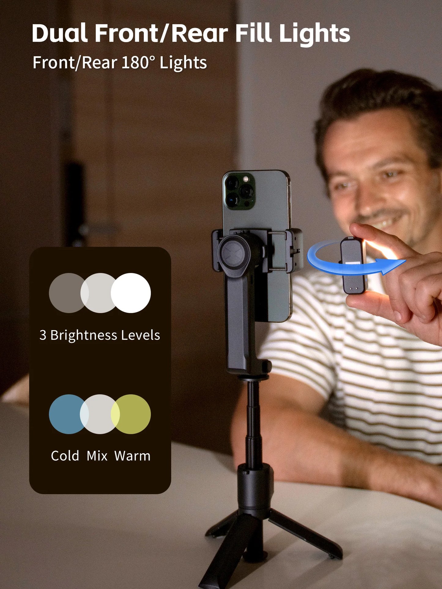 Selfie Stick Foldable Wireless Tripod Gimbal