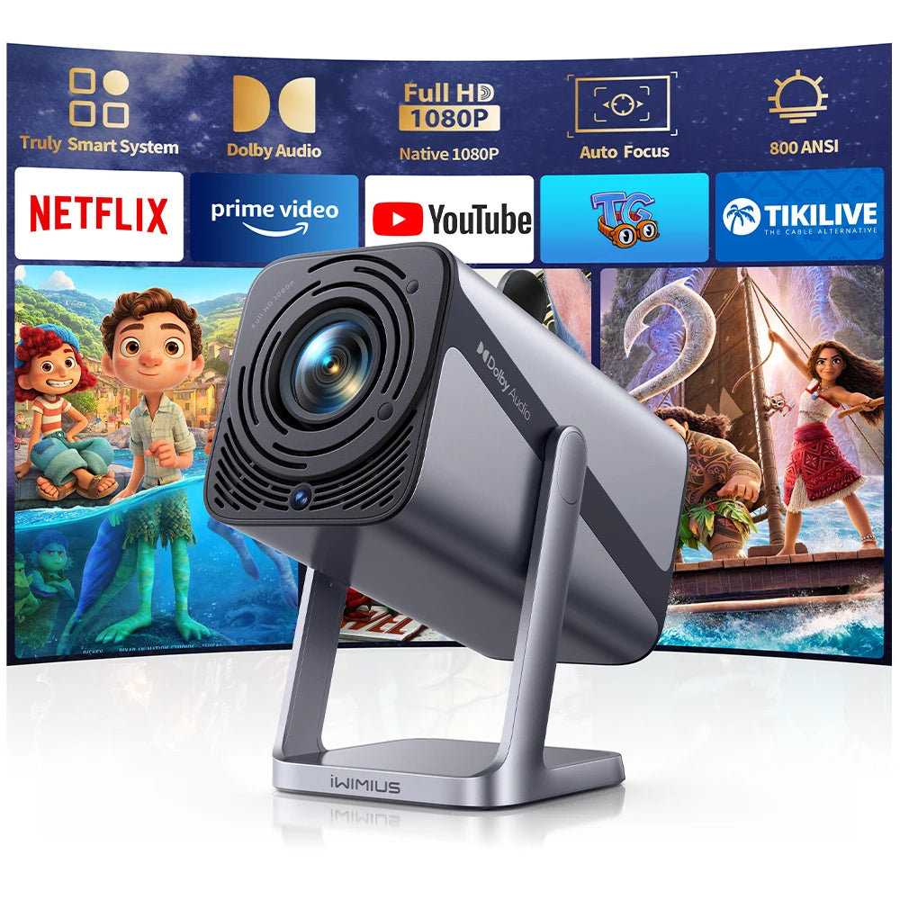 IWIMIUS 4K Projector Netflix Officially 800ANSI Native 1080P