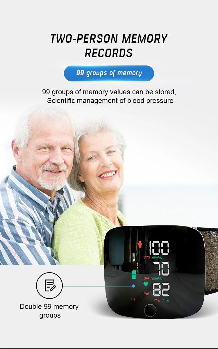 New Touch Screen LED Rechargeable Wrist Blood Pressure Monitor