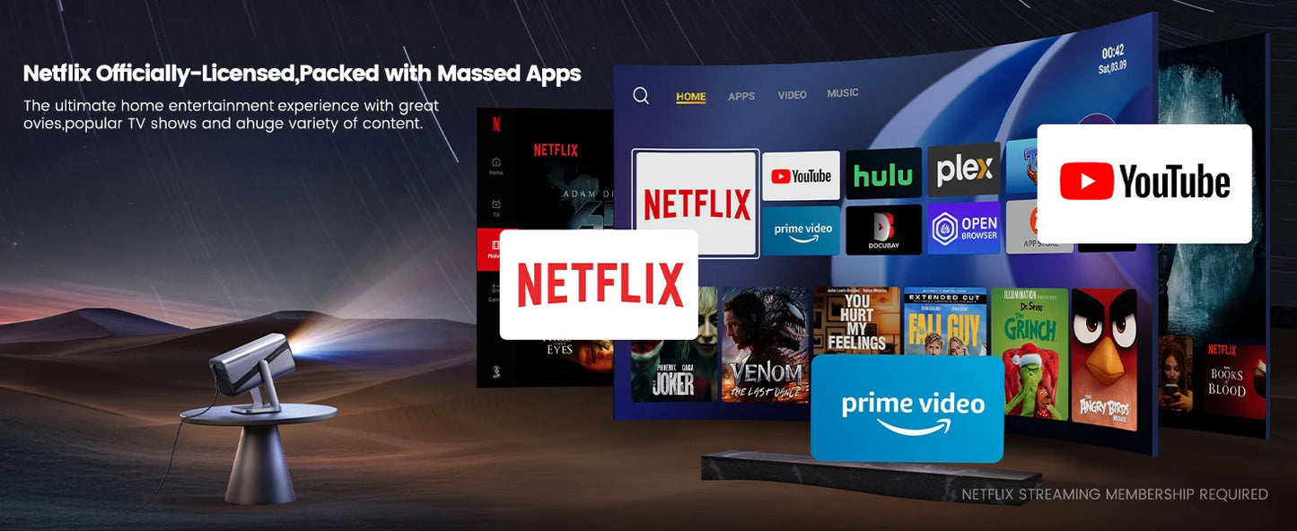 IWIMIUS 4K Projector Netflix Officially 800ANSI Native 1080P