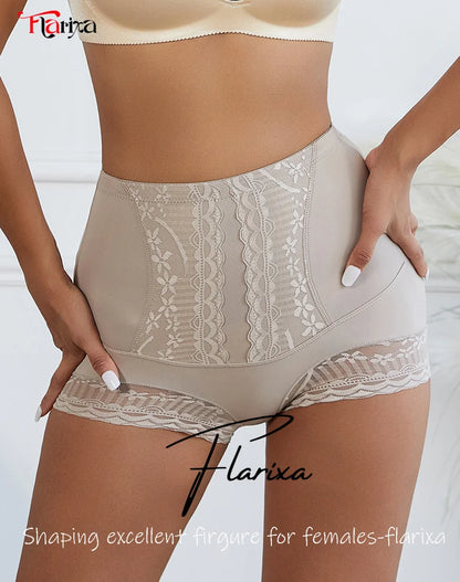 High Waist Lace Flat Belly Shorts For Women
