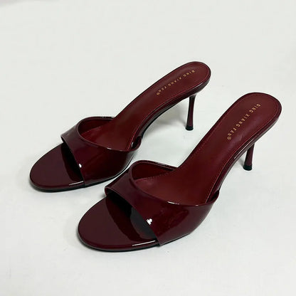 Women's Heeled Sliders | Elegant Thin Heel Slide Sandals