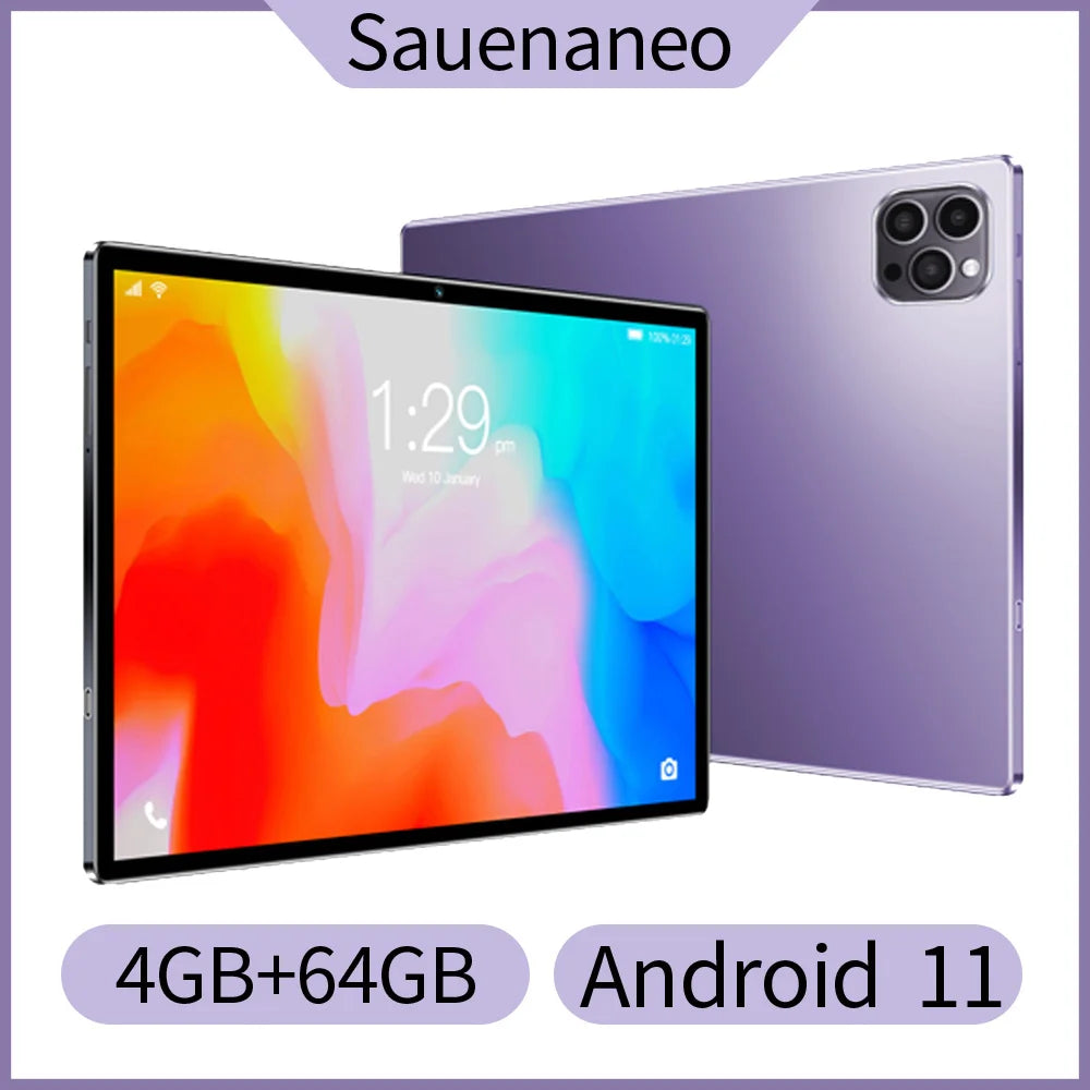 10.1-inch Tablet with 4GB RAM 64GB ROM, Android 11 System