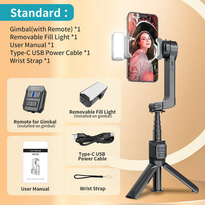 Selfie Stick Foldable Wireless Tripod Gimbal