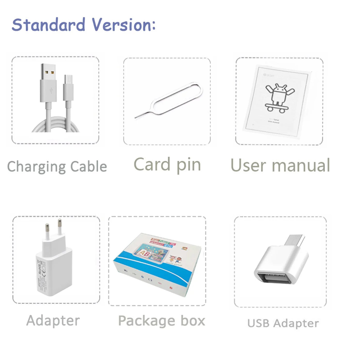 Cartoon Pattern Kids Tablet 7 Inch Quad Core 4GB RAM 64GB ROM Android