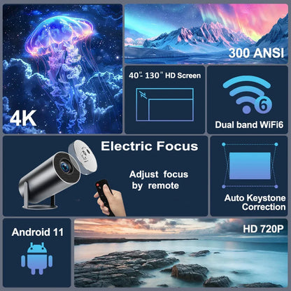 DITONG HY300 Plus HD Projector portatil 4K 1280x720P Android
