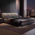 Minimalist European Double Bed Frame with Integrated Storage