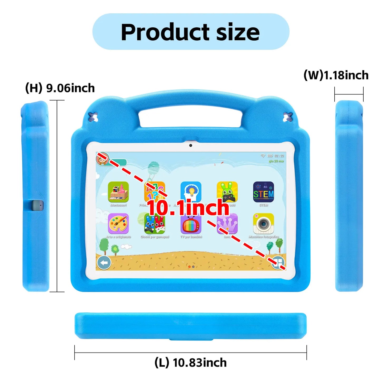 ANRY 2025 Kids Tablet Android 15 10.1 Inch A523 2.0GHZ 8GB