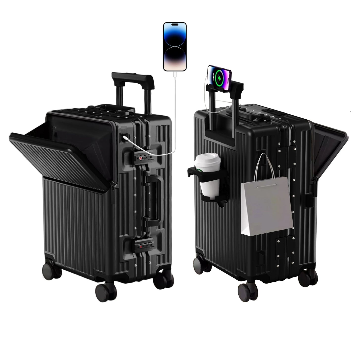 AIWEIN Aluminium Frame Suitcase PC Hard Shell