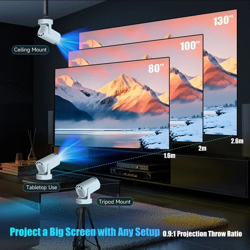Mini Portable Projector HY300 Ultra HD 4K 720P Android 11