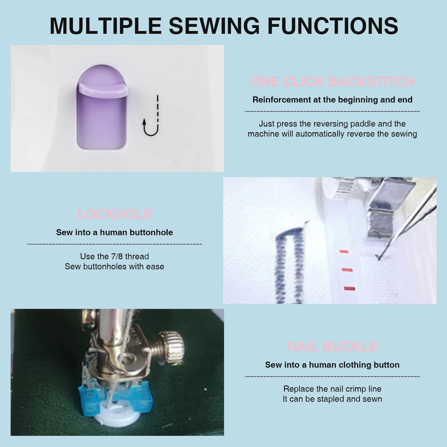 NENG 505A Portable Sewing Machine with 12 Stitches | Electric &amp; Battery Powered