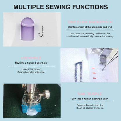 NENG 505A Portable Sewing Machine with 12 Stitches | Electric &amp; Battery Powered