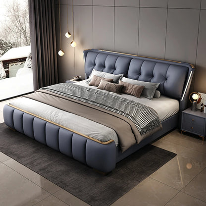 Double Unique Bed Aesthetic Bedroom Luxury Fancy Headboards Bed Frame King Sized Muebles Para El Hogar House Accessories