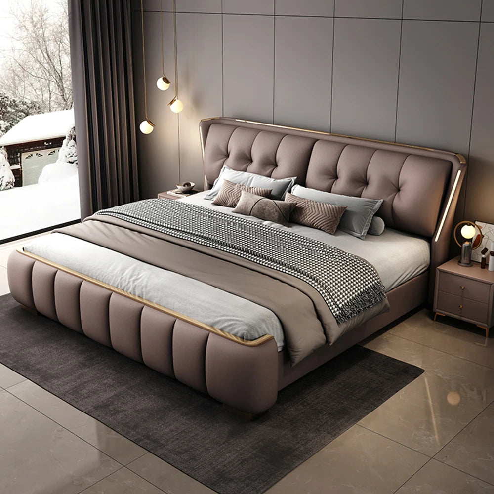 Double Unique Bed Aesthetic Bedroom Luxury Fancy Headboards Bed Frame King Sized Muebles Para El Hogar House Accessories