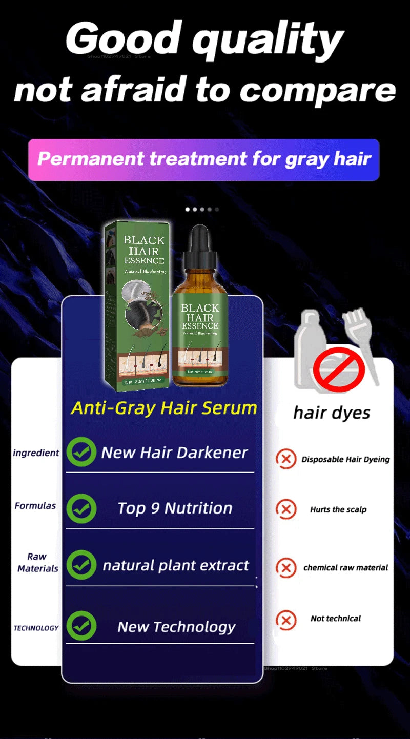 Anti Gray Hair Essence Hair Blackening Serum