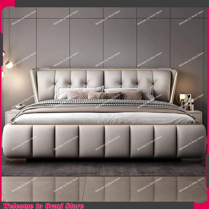 Double Unique Bed Aesthetic Bedroom Luxury Fancy Headboards Bed Frame King Sized Muebles Para El Hogar House Accessories