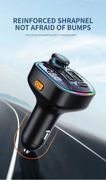 Bluetooth 5.0 FM Transmitter for Car, 22.5W Super Fast Charging & PD 20W Adapter
