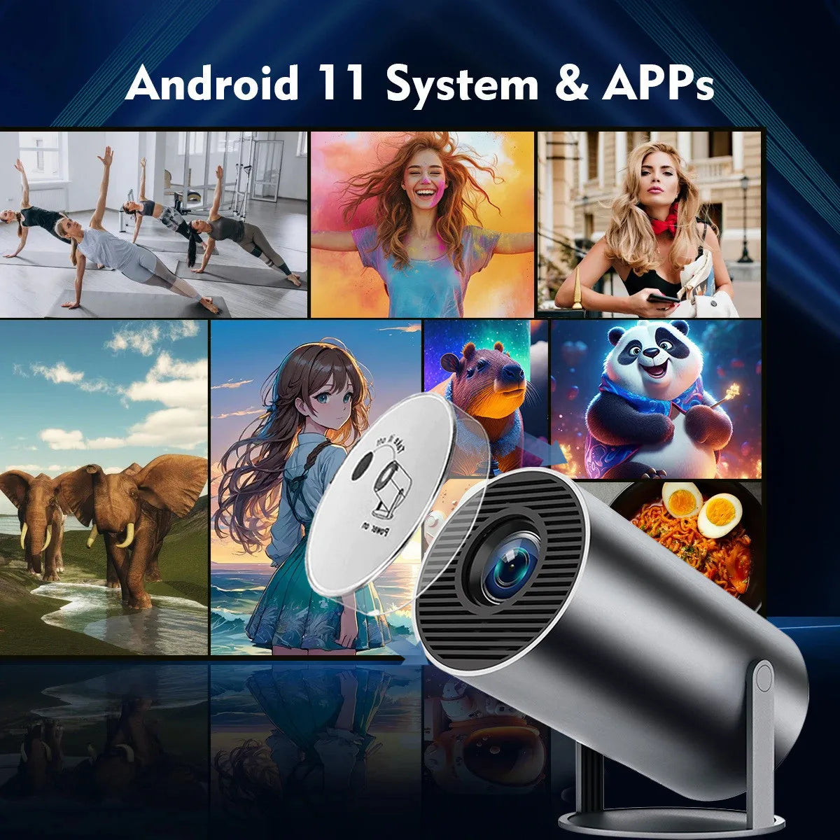 DITONG HY300 Plus HD Projector portatil 4K 1280x720P Android