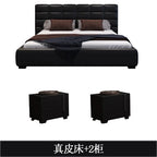 Multifonction Double Bed Modern Minimalist Queen Size Bedroom Bed Storage Wood Camas Y Muebles Dormitorio Luxury Furniture
