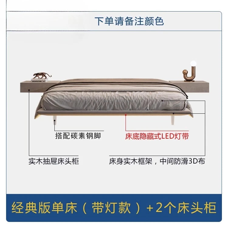 king size suspended bed with headboard