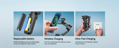 AOCHUAN Smart Phone XPro Smartphone 3 Axis Gimbal Stabilizer